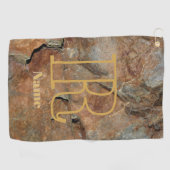 Benutzerdefiniertes Monogramm Ihr Anfangsbuchstabe Golfhandtuch (Horizontal)