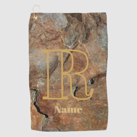 Benutzerdefiniertes Monogramm Ihr Anfangsbuchstabe Golfhandtuch (Vorderseite)