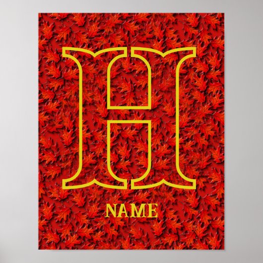 Benutzerdefiniertes Monogramm Ihr Anfangsbuchstabe Poster (Vorne)