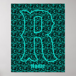 Benutzerdefiniertes Monogramm Ihr Anfangsbuchstabe Poster