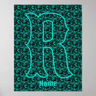 Benutzerdefiniertes Monogramm Ihr Anfangsbuchstabe Poster