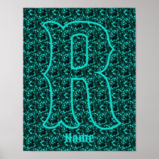 Benutzerdefiniertes Monogramm Ihr Anfangsbuchstabe Poster (Vorne)