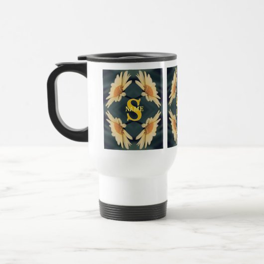 Benutzerdefiniertes Monogramm Ihr Anfangsbuchstabe Reisebecher (Links)