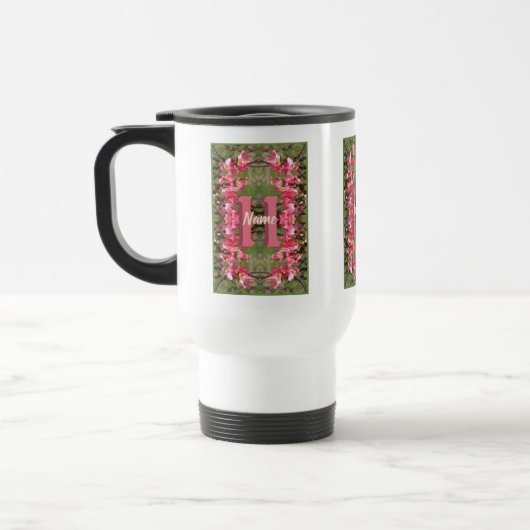 Benutzerdefiniertes Monogramm Ihr Anfangsbuchstabe Reisebecher (Links)