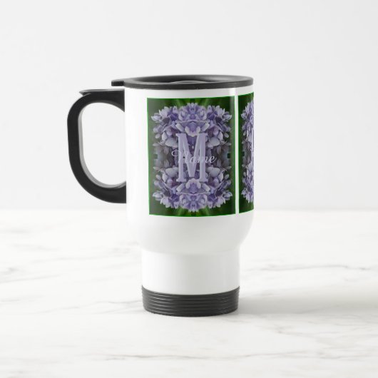 Benutzerdefiniertes Monogramm Ihr Anfangsbuchstabe Reisebecher (Links)