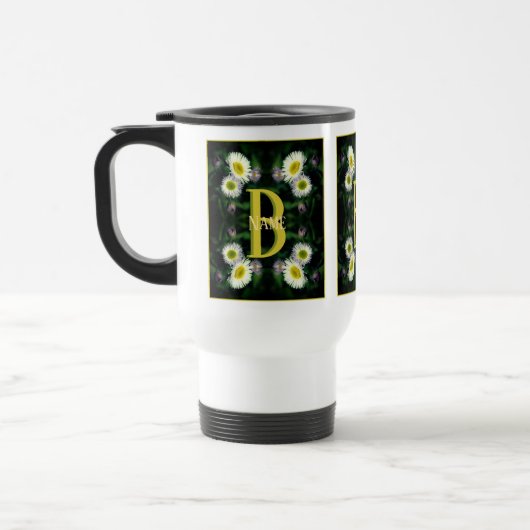 Benutzerdefiniertes Monogramm Ihr Anfangsbuchstabe Reisebecher (Links)