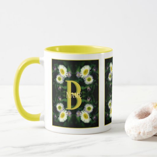 Benutzerdefiniertes Monogramm Ihr Anfangsbuchstabe Tasse (Mit Donut)