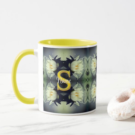 Benutzerdefiniertes Monogramm Ihr Anfangsbuchstabe Tasse (Mit Donut)