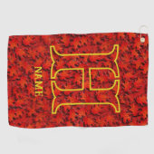 Benutzerdefiniertes Monogramm Ihr Anfangsname Eich Golfhandtuch (Horizontal)