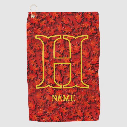 Benutzerdefiniertes Monogramm Ihr Anfangsname Eich Golfhandtuch (Vorderseite)