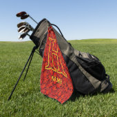 Benutzerdefiniertes Monogramm Ihr Anfangsname Eich Golfhandtuch (Gras)