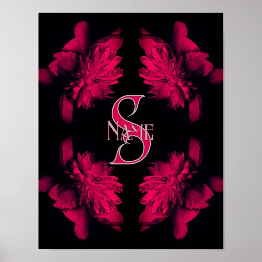 Benutzerdefiniertes Monogramm Ihr Initial Name Pfi Poster (Vorne)