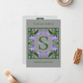Benutzerdefiniertes Monogramm Ihre Anfangsbuchstab Mitteilungskarte (Vorderseite/Rückseite Beispiel)