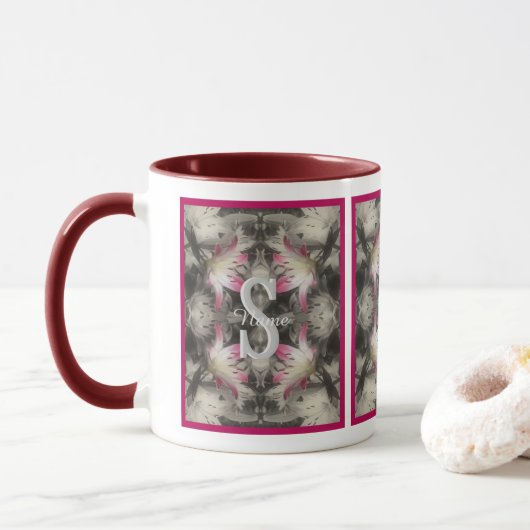 Benutzerdefiniertes Monogramm Ihre Anfangsbuchstab Tasse (Mit Donut)