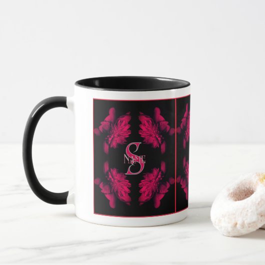 Benutzerdefiniertes Monogramm Ihre Anfangsbuchstab Tasse (Mit Donut)