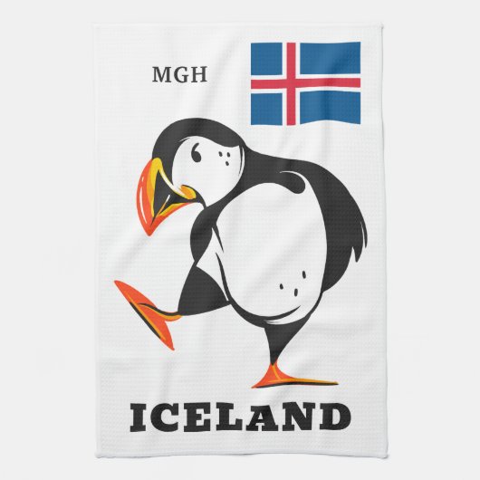 Benutzerdefiniertes Monogramm Island Geschirrtuch (Vertikal)