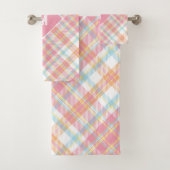 Benutzerdefiniertes Monogramm Kariert / Tartan Mus Badhandtuch Set (Insitu)