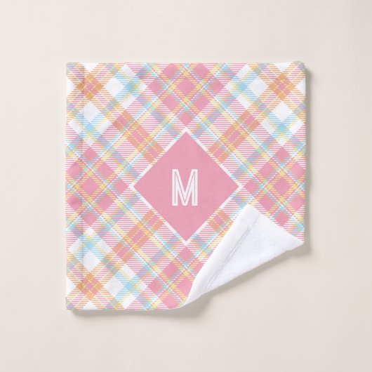 Benutzerdefiniertes Monogramm Kariert / Tartan Mus Badhandtuch Set (Waschlappen)