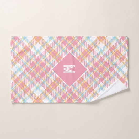 Benutzerdefiniertes Monogramm Kariert / Tartan Mus Badhandtuch Set (Handtuch)