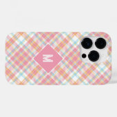Benutzerdefiniertes Monogramm Kariert / Tartan Mus Case-Mate iPhone Hülle (Rückseite (Horizontal))
