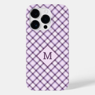 Benutzerdefiniertes Monogramm Kariert / Tartan Mus Case-Mate iPhone 14 Pro Hülle