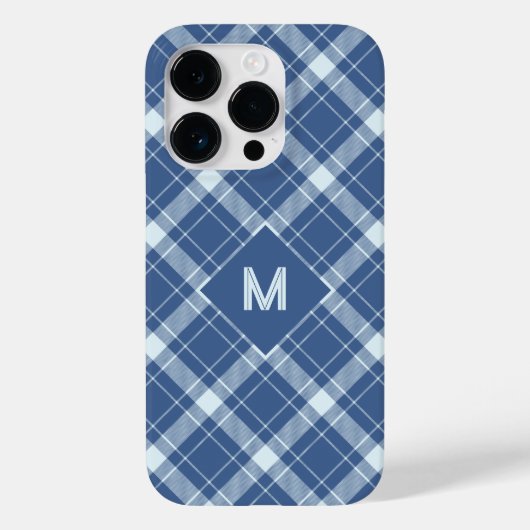 Benutzerdefiniertes Monogramm Kariert / Tartan Mus Case-Mate iPhone Hülle (Rückseite)