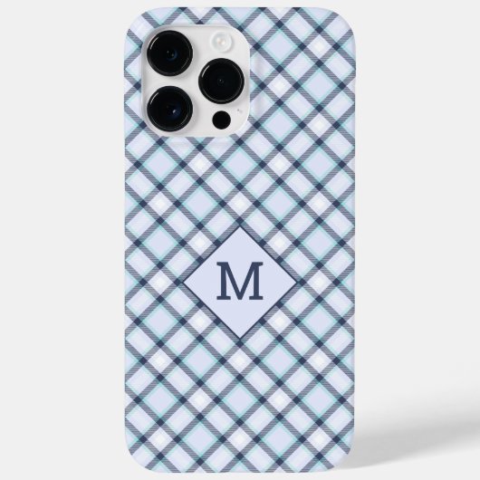 Benutzerdefiniertes Monogramm Kariert / Tartan Mus Case-Mate iPhone Hülle (Rückseite)