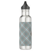 Benutzerdefiniertes Monogramm Kariert / Tartan Mus Edelstahlflasche (Links)
