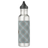 Benutzerdefiniertes Monogramm Kariert / Tartan Mus Edelstahlflasche (Rechts)