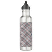 Benutzerdefiniertes Monogramm Kariert / Tartan Mus Edelstahlflasche (Links)