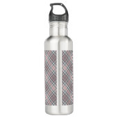 Benutzerdefiniertes Monogramm Kariert / Tartan Mus Edelstahlflasche (Rückseite)