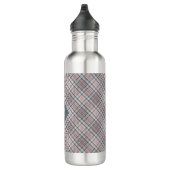 Benutzerdefiniertes Monogramm Kariert / Tartan Mus Edelstahlflasche (Rechts)