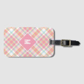 Benutzerdefiniertes Monogramm Kariert / Tartan Mus Gepäckanhänger (Vorderseite (Horizontal))