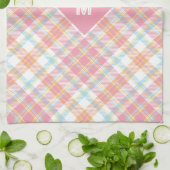 Benutzerdefiniertes Monogramm Kariert / Tartan Mus Geschirrtuch (Gefaltet)