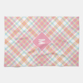 Benutzerdefiniertes Monogramm Kariert / Tartan Mus Geschirrtuch (Horizontal)
