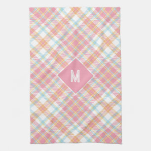 Benutzerdefiniertes Monogramm Kariert / Tartan Mus Geschirrtuch