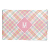 Benutzerdefiniertes Monogramm Kariert / Tartan Mus Kissenbezug (Rückseite)