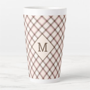 Benutzerdefiniertes Monogramm Kariert / Tartan Mus Milchtasse