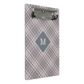 Benutzerdefiniertes Monogramm Kariert / Tartan Mus Mini Klemmbrett (Schrägansicht)