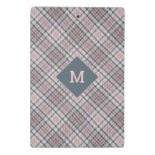 Benutzerdefiniertes Monogramm Kariert / Tartan Mus Mini Klemmbrett (Rückseite)