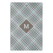 Benutzerdefiniertes Monogramm Kariert / Tartan Mus Mini Klemmbrett (Rückseite)