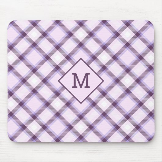 Benutzerdefiniertes Monogramm Kariert / Tartan Mus Mousepad (Vorne)
