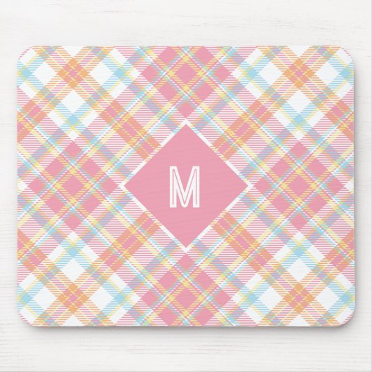 Benutzerdefiniertes Monogramm Kariert / Tartan Mus Mousepad (Vorne)