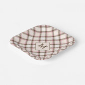 Benutzerdefiniertes Monogramm Kariert / Tartan Mus Pappteller (Gewinkelt)