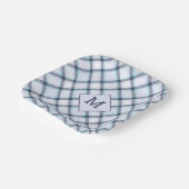 Benutzerdefiniertes Monogramm Kariert / Tartan Mus Pappteller (Gewinkelt)