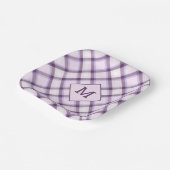 Benutzerdefiniertes Monogramm Kariert / Tartan Mus Pappteller (Gewinkelt)