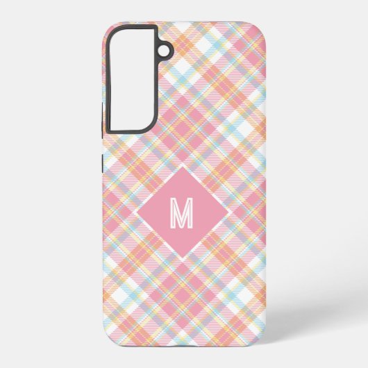 Benutzerdefiniertes Monogramm Kariert / Tartan Mus Samsung Galaxy Hülle (Rückseite)