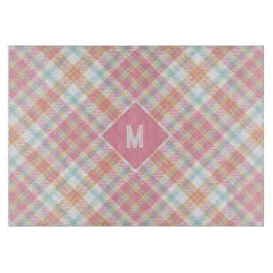 Benutzerdefiniertes Monogramm Kariert / Tartan Mus Schneidebrett
