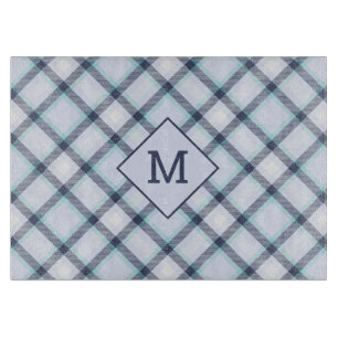 Benutzerdefiniertes Monogramm Kariert / Tartan Mus Schneidebrett