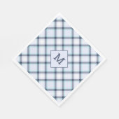 Benutzerdefiniertes Monogramm Kariert / Tartan Mus Serviette (Ecke)